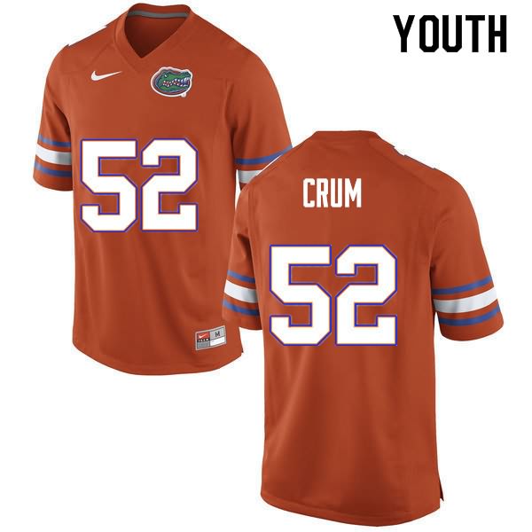 Youth NCAA Florida Gators Quaylin Crum #52 Stitched Authentic Nike Orange College Football Jersey GBN1665VN